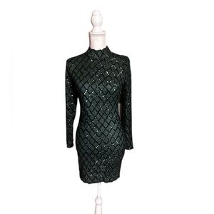 Xtaren Emerald Green Sequin Mini Dress Mardi Gras St Patrick’s Day Glamoratti